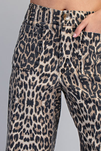 Leopard Straight Leg Pants