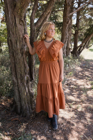 THML Flutter Sleeve Textured Dress