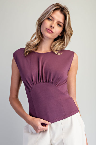 Gathered Sleeveless Top