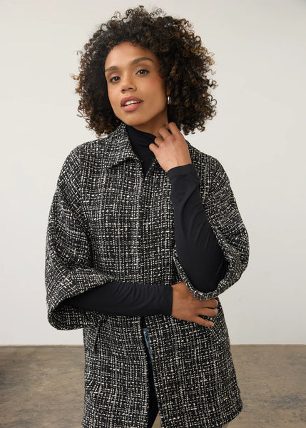 Tweed Poncho Jacket