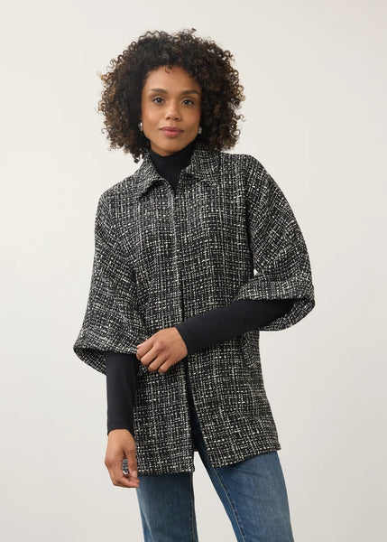 Tweed Poncho Jacket