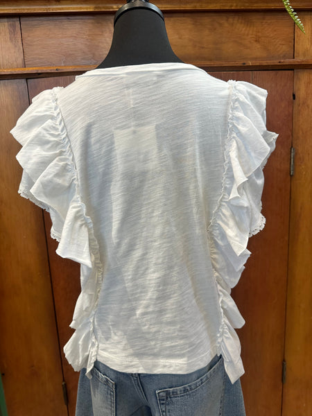 Ruffle Trim Tee Shirt