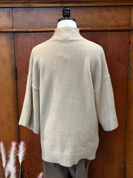 Mock Neck Lightweight Sleeve Sweater