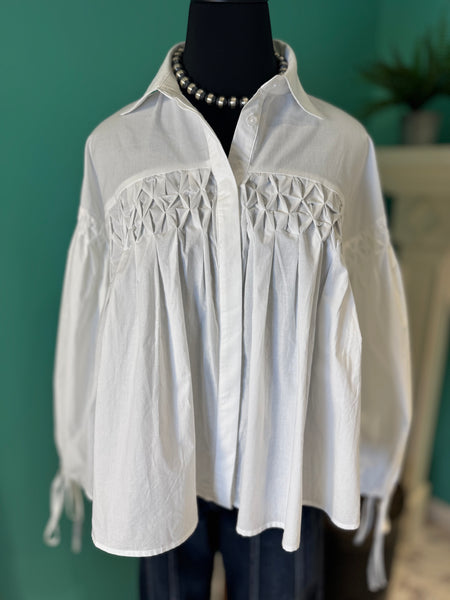 Detailed Button Down Top