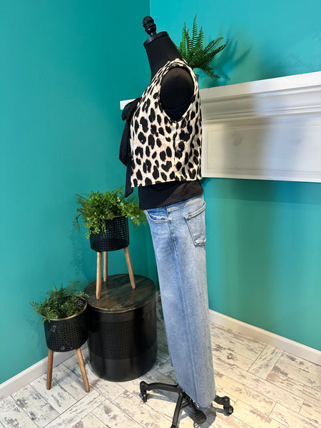 Leopard Sleeveless Tie Top