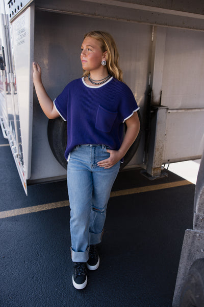 She & Sky Game Day Cable Sweater