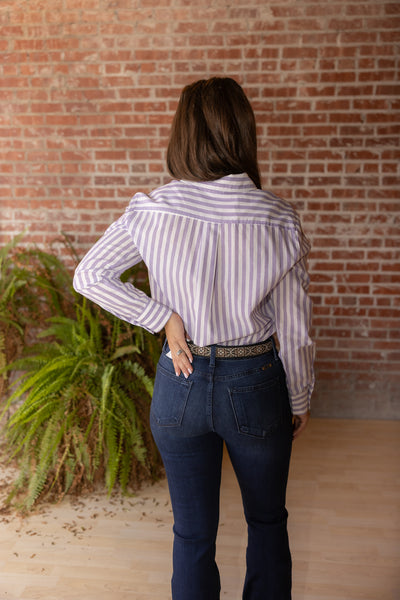 The Striped Collared Button Up Long Sleeve Shirt