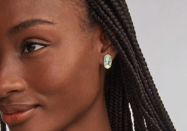 Kendra Scott Ellie Gold Stud Earring in Dichroic Glass