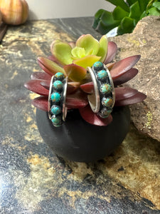 AlZ Medium Turquoise Hoop Earring