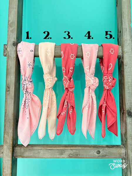 Pink Hand Dyed Bandanna