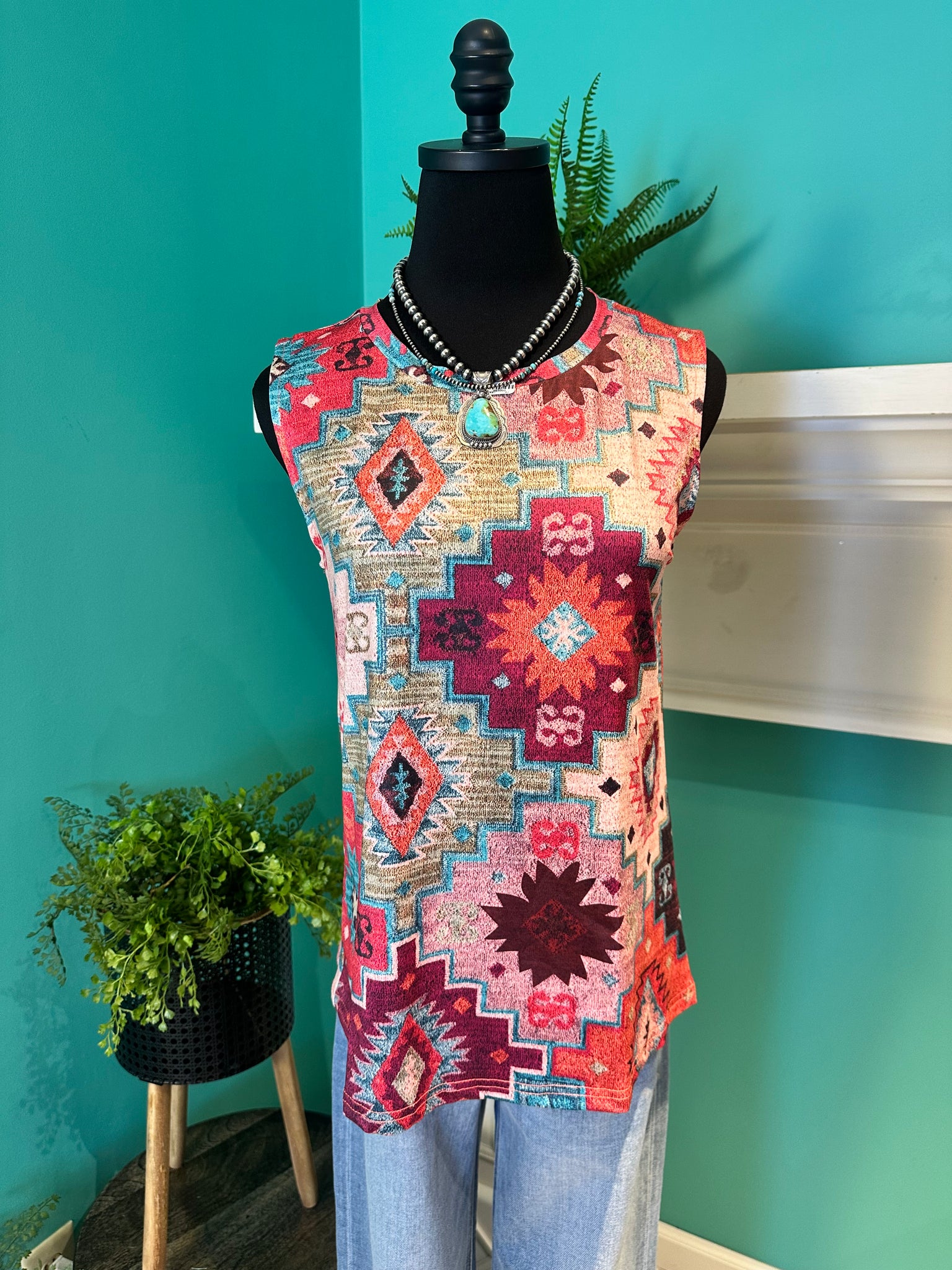 Navajo Knit Print Tank