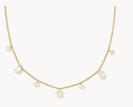Kendra Scott Cailin Delicate Strand Necklace in Gold Ivory Mother-of-Pearl