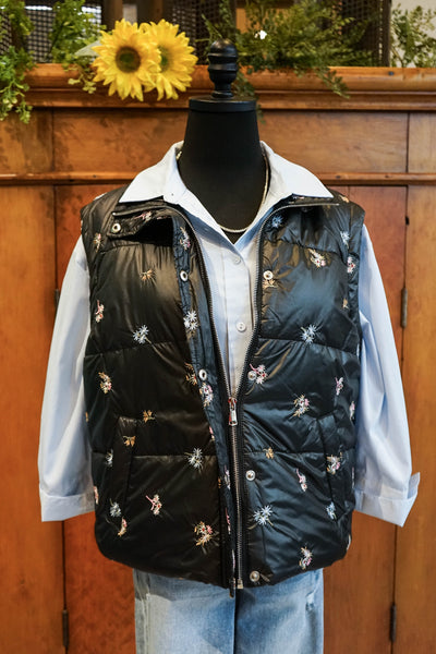 FDJ Quilted Embroidered Vest