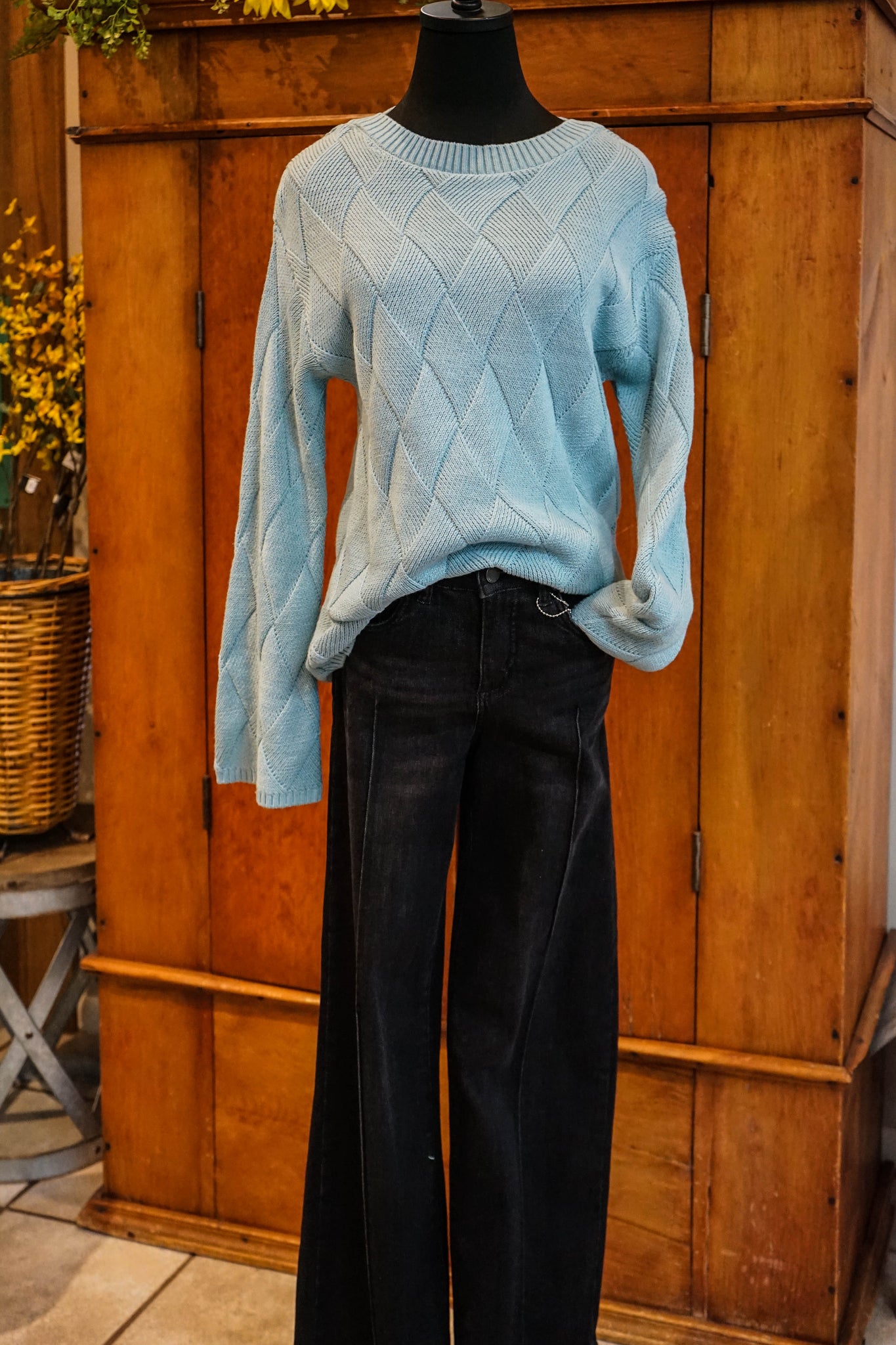 FDJ Olivia Pintuck Wide Leg Jean