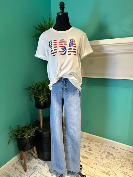 USA Flag Sequin Tee
