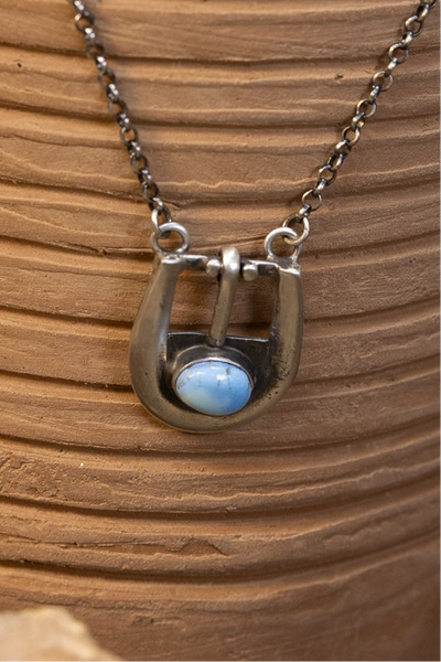 ALZ Single Turquoise Buckle Necklace
