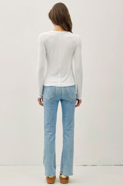 Ribbed Classic Longsleeve Basic Top