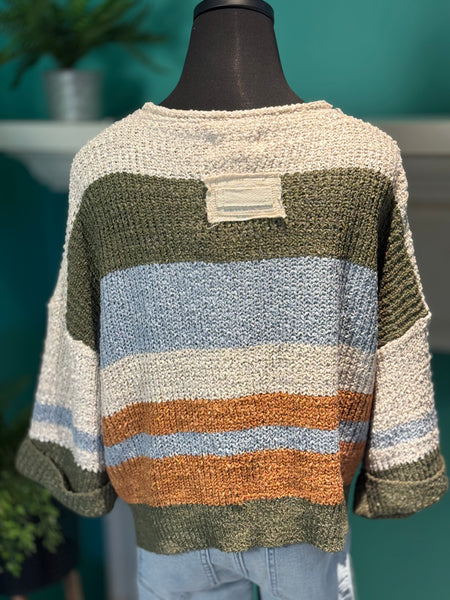 EE: Some Striped Notched Sweater