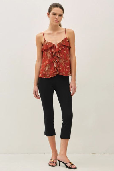 Floral Paisley Ruffle Tank