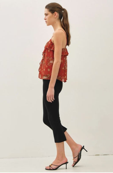Floral Paisley Ruffle Tank