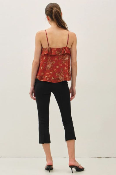 Floral Paisley Ruffle Tank