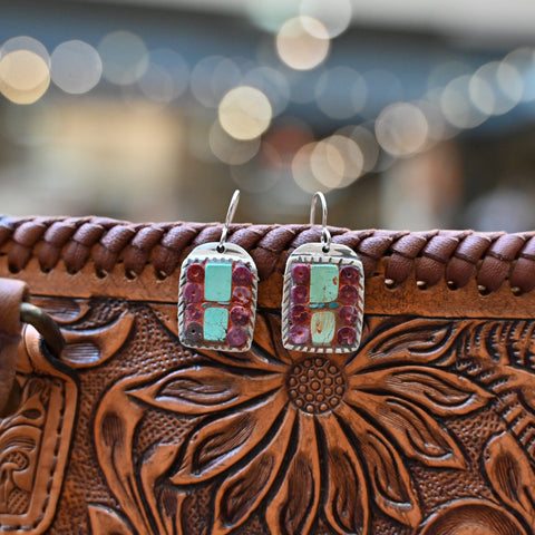 PBD Charlie Favour Turquoise & Purple Spiny Oyster Earring