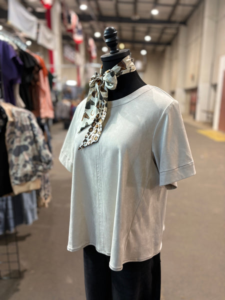A-Line Faux Suede Swing Top
