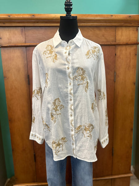 Johnny Was Oversized Cheval Shirt