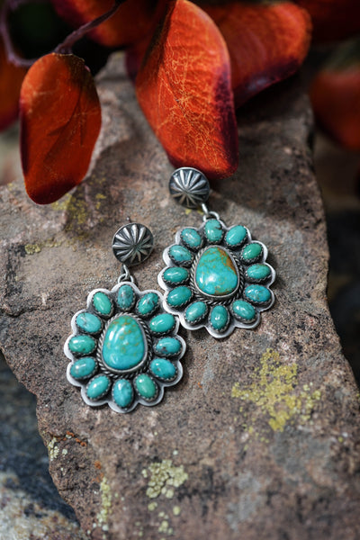 14 Stone Turquoise Post Earring