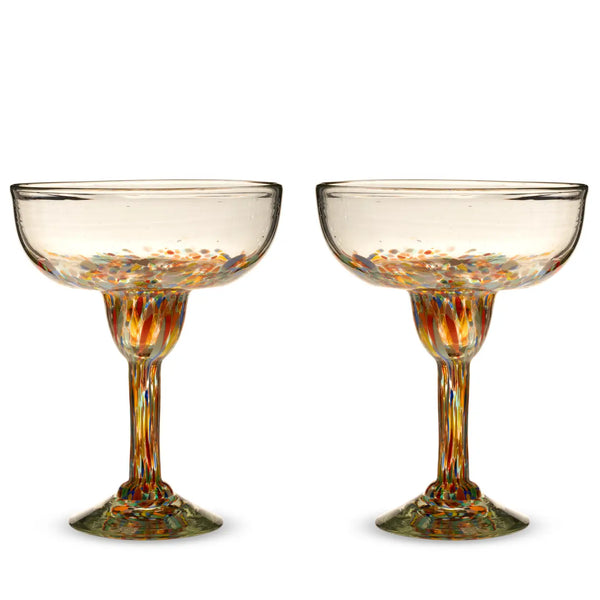 Artistico Recycled Glass Margarita Glasses Set of 2