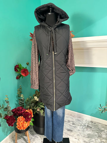 Mystree Quilted Puffer Hoodie Vest