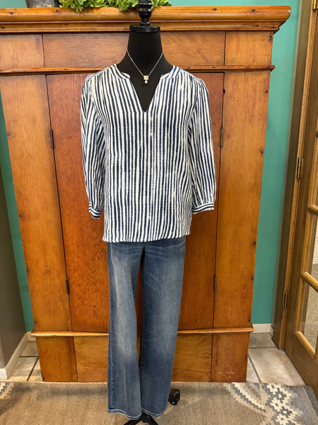 FDJ Stripe Popover Blouse