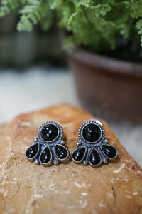 Onyx Cluster Post Earrings