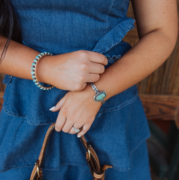 AZT Turquoise & Sterling Bangle