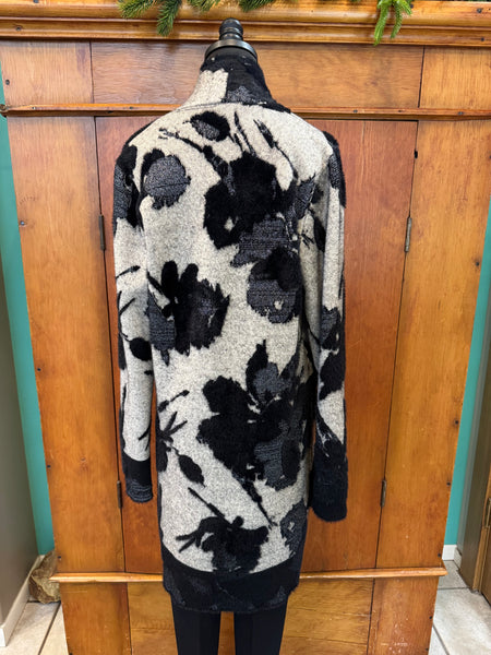 Joseph Ribkoff Open Front Long Floral Cardigan