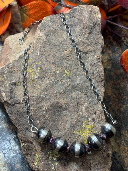 14mm Purple Spiny Oyster Link Chain Necklace