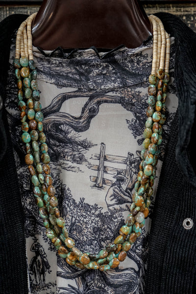 Fall Beauty 4 Strand Turquoise Necklace