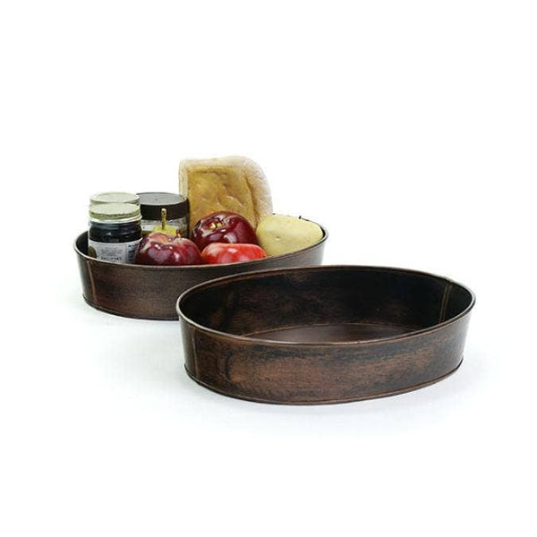 12 inch Brown Oval Tray