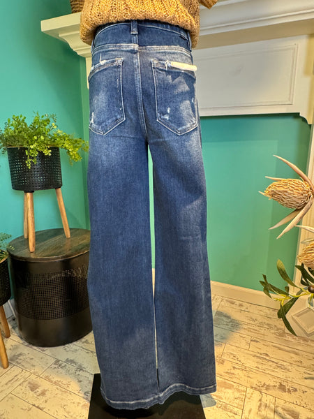 Risen High Rise Straight Tummy Control Finished Hem Jeans