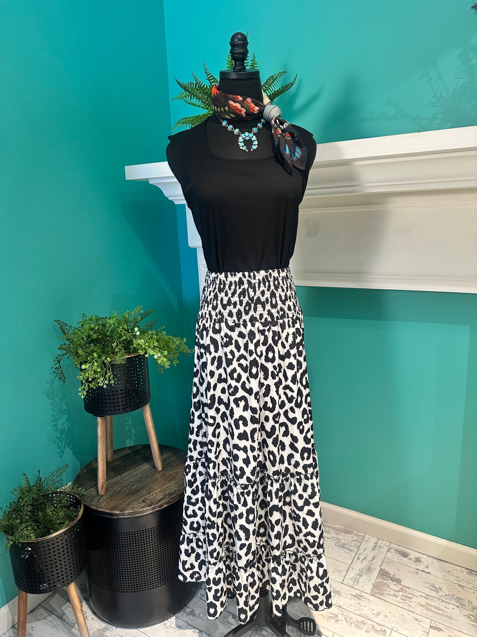 The Leopard Swing Maxi Skirt
