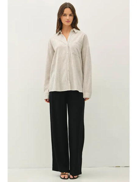 Be Cool Button Down Stripe Top