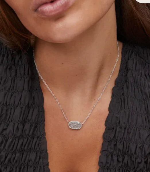 Kendra Scott Silver Elisa Platinum Drusy