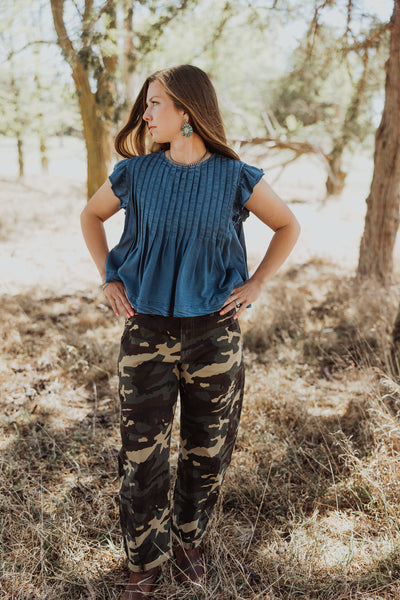 Pintuck Pleated Top