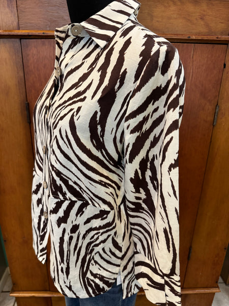 Joseph Ribkoff Button Front Print Blouse