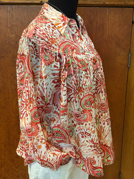 Paisley Printed Long Sleeve Top