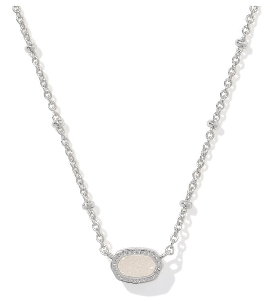 Kendra Scott Mini Elisa Gold Necklace Iridescent Drusy