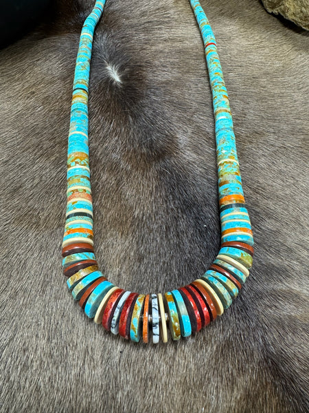 Santo Domingo Multi Color Necklace by Ronald Chavez