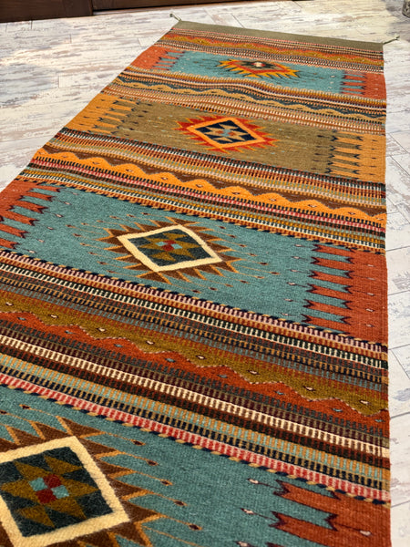 Escalante 2.5’ x 10’ Tony Ruiz  Saltillo Jade Rug