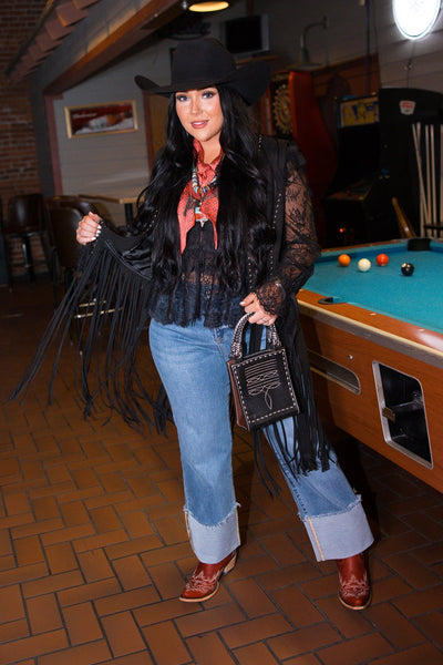 Risen Mid Rise Crop Wide Leg Jean
