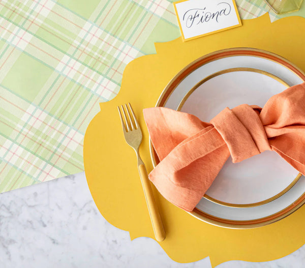 Hester & Cook Bright Green Plaid Runner